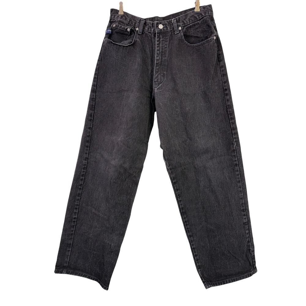 Pepe Jeans Vintage Black Baggy Denim Size 31 90's Hip Hop Skater Big Back Pocket